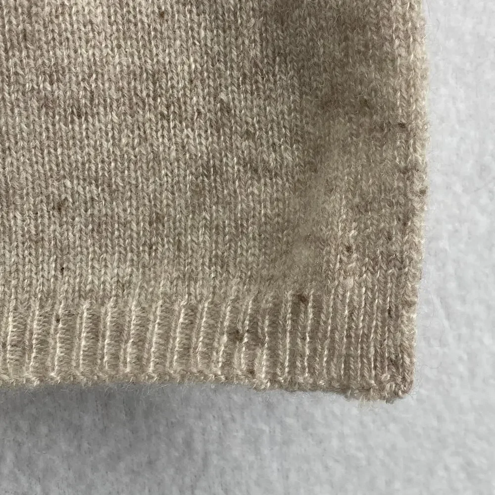 J.JILL Scarf Cashmere Sweater Knit Speckled Shawl Wrap Beige 31